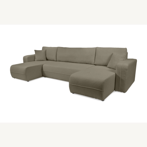 Oreo U Narożnik wypoczynkowy  Komfortowy narożnik wypoczynkowy z funkcją spania i pojemnikiem na pościel Tkanina Quelle 16